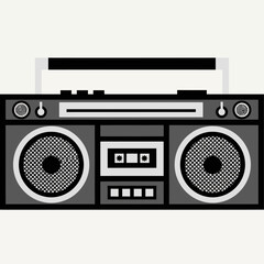 Fototapeta premium Retro boombox with speakers and cassette player.