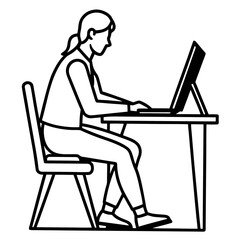 Woman working on a laptop at a desk