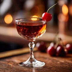 whiskey cocktail made with whiskey, sweet vermouth, and bitters