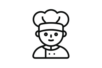 Smiling female chef holding covered dish in black and white design