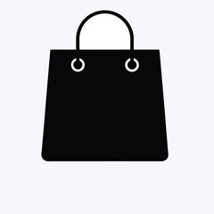 Shopping bag black color icon on white background