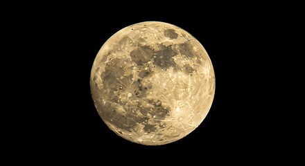 Fototapeta premium Stunning Full Moon Image Lunar Landscape Photography Night Sky View Detailed Surface Texture Celestial Body Astronomy Stock Photo