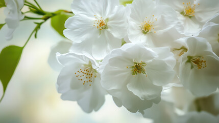 Serene white blossoms with gentle petals and vibrant centers create tranquil atmosphere, perfect for nature lovers and floral enthusiasts. delicate beauty of these flowers captivates senses