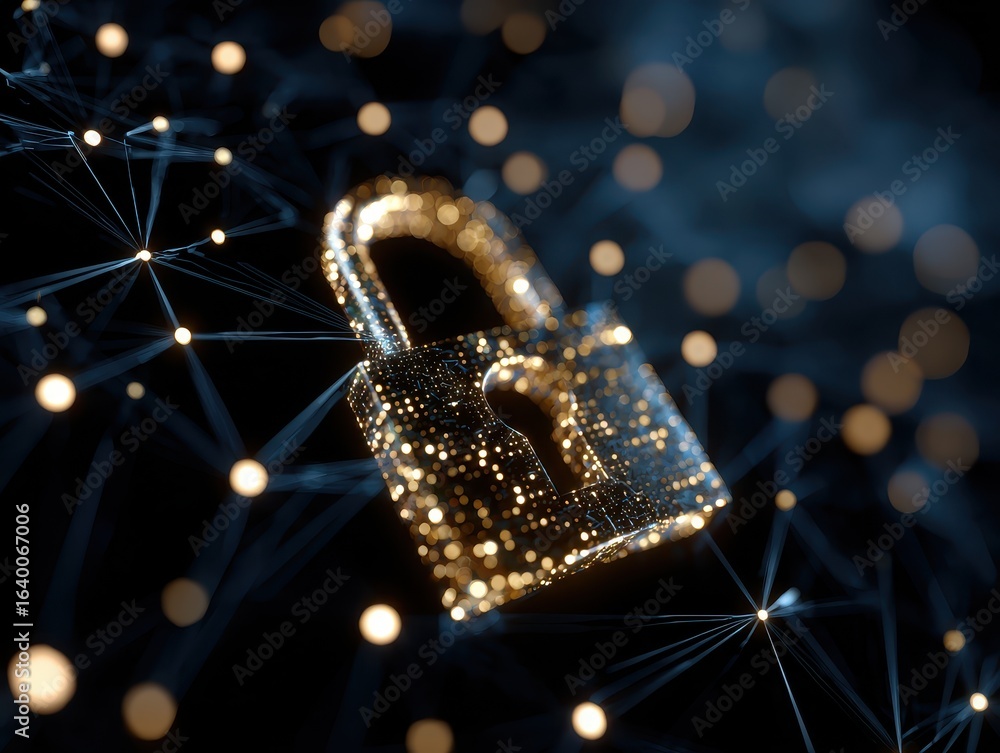 Poster blockchain security and data protection in cybersecurity. secure digital transactions and privacy wi