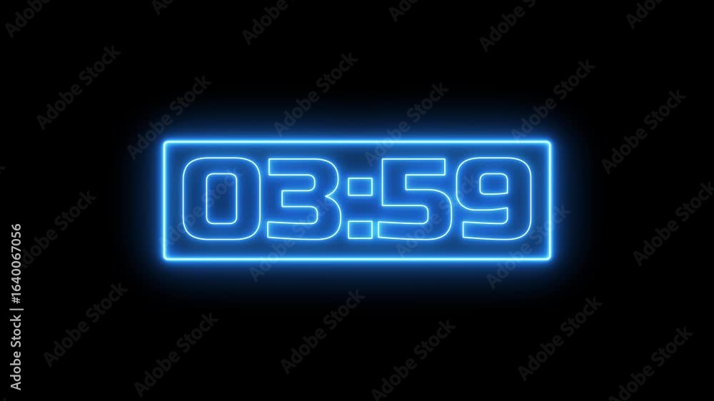 Poster 4 minute countdown animation from 240 seconds to 0 seconds on black background.