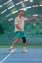 Man playing tennis on a court
