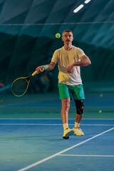 Man playing tennis on a court