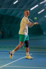 Man playing tennis on a court