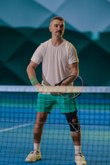 Man playing tennis on a court