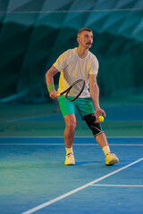 Man playing tennis on a court