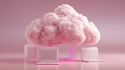 Floating cloud connects three devices through seamless satellite internet technology