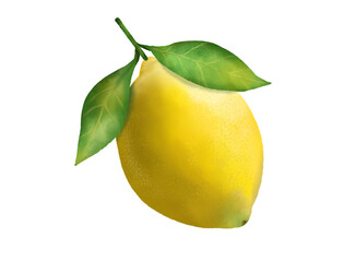 lemon with leaves