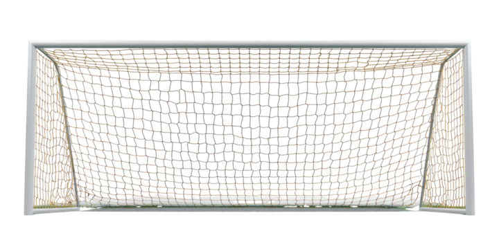 Soccer goal net, top-down view