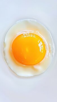 Naklejki Creative food photography focusing on unusual angle of a fresh egg in glass.