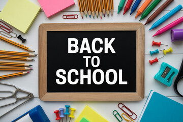 School Supplies Chalkboard back to school pencils