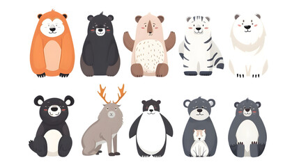 Arctic Cartoon Animal Characters Head Illustration for Graphic Design Projects