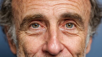 Obraz premium 62-year-old man's temple area shows signs of temporal wasting and skin thinning