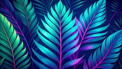 Vibrant tropical leaves pattern