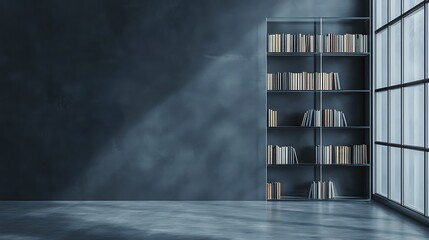 Library bookshelf books interior design home decor reading study room knowledge literature education shelf | empty png screen perfect for personalized branding