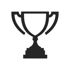 Black trophy icon illustration for win, reward, competition design usage