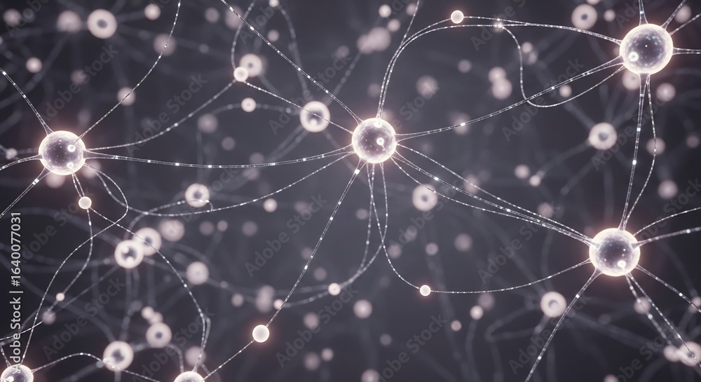 Poster Microscopic View of Neural Network Connections Intricate Synaptic Pathways and Neuron Interactions