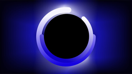 Spinning black circle blue and white lights office presentation background