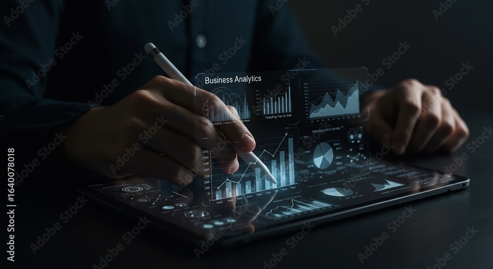 Aufkleber data analysis visualizing business insights with interactive charts and graphs