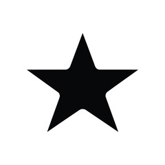 Obraz premium Black fivepointed star icon illustration on white background for design element