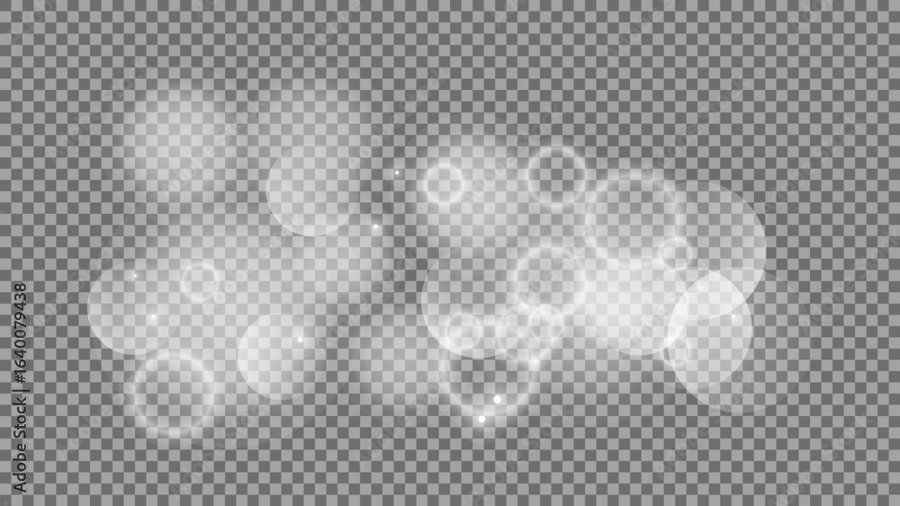 Poster bokeh circles on transparent background