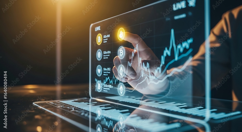 Aufkleber interactive data visualization exploring futuristic technology for business insights