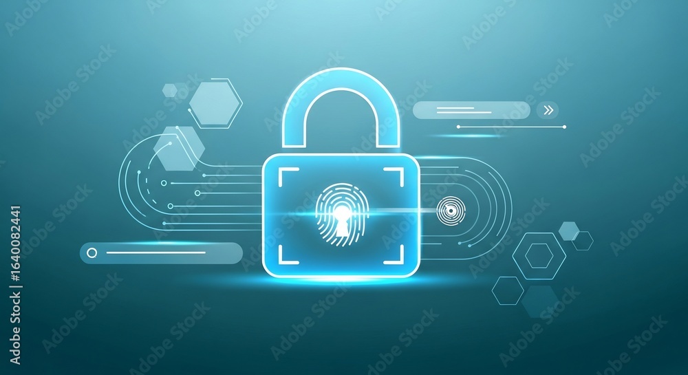 Poster digital security advanced fingerprint authentication and data protection system
