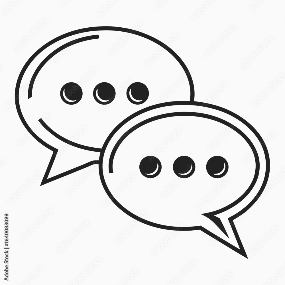 Aufkleber vector art of two speech bubbles with ellipsis inside representing communication and conversation be