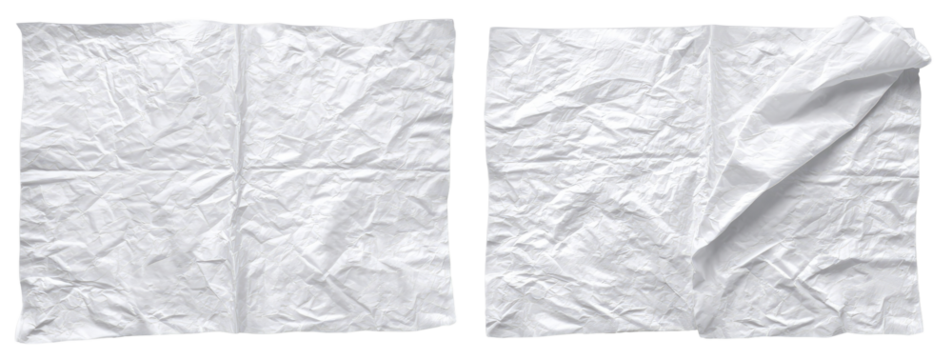 Two wrinkled white sheets