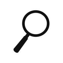 Black magnifying glass icon isolated on white background illustration graphic