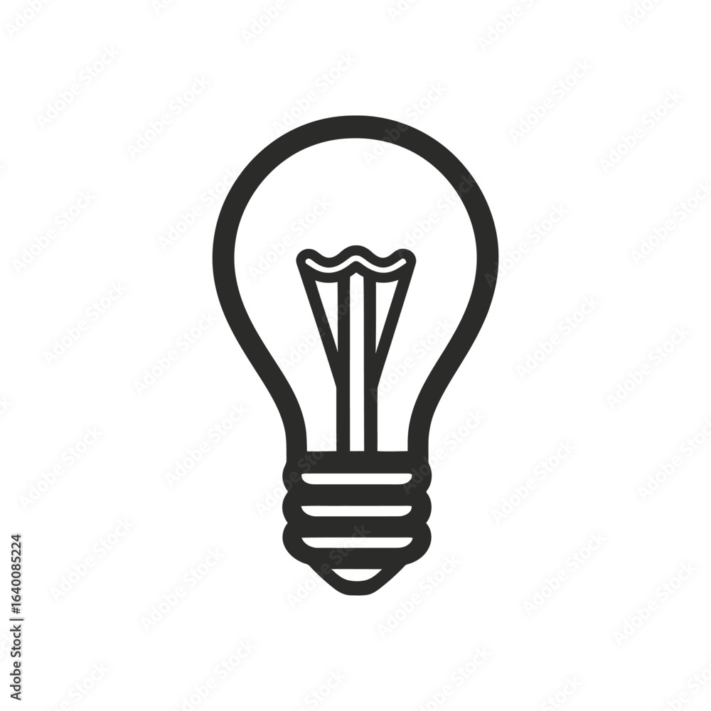Poster outline icon of a lightbulb on a white background design element
