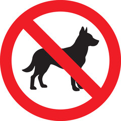 No dogs allowed sign icon with silhouette of dog inside prohibition circle © Tania