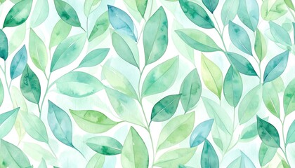 Soft watercolor leaf pattern background