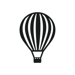 Obraz premium Black and white illustration of a hot air balloon on white background