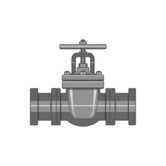 A gray industrial gate valve with a handwheel, illustrated as part of a pipeline for controlling flow.