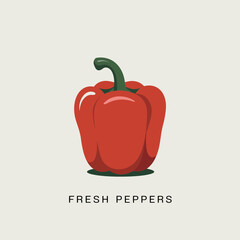 red bell pepper, fresh peppers illustration, organic vegetable icon, capsicum graphic, sweet pepper design, healthy food vector, paprika symbol, farm fresh peppers, red capsicum art, vegetable market 