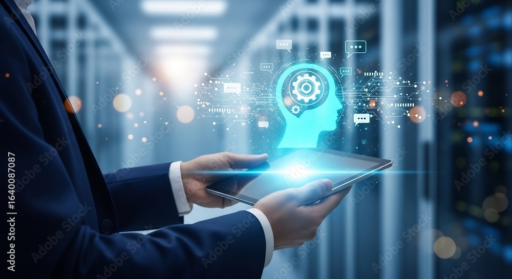 Poster ai-powered business solutions transforming data into strategic insights