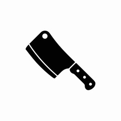 cleaver, knife, butcher, blade, chopper, cutter, sharp, tool, kitchen, cooking, meat, cutlery, steel, food, chef, culinary, equipment, instrument, utensil, weapon, silhouette, vector, icon, outline, c