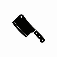 cleaver, knife, butcher, blade, chopper, cutter, sharp, tool, kitchen, cooking, meat, cutlery, steel, food, chef, culinary, equipment, instrument, utensil, weapon, silhouette, vector, icon, outline, c