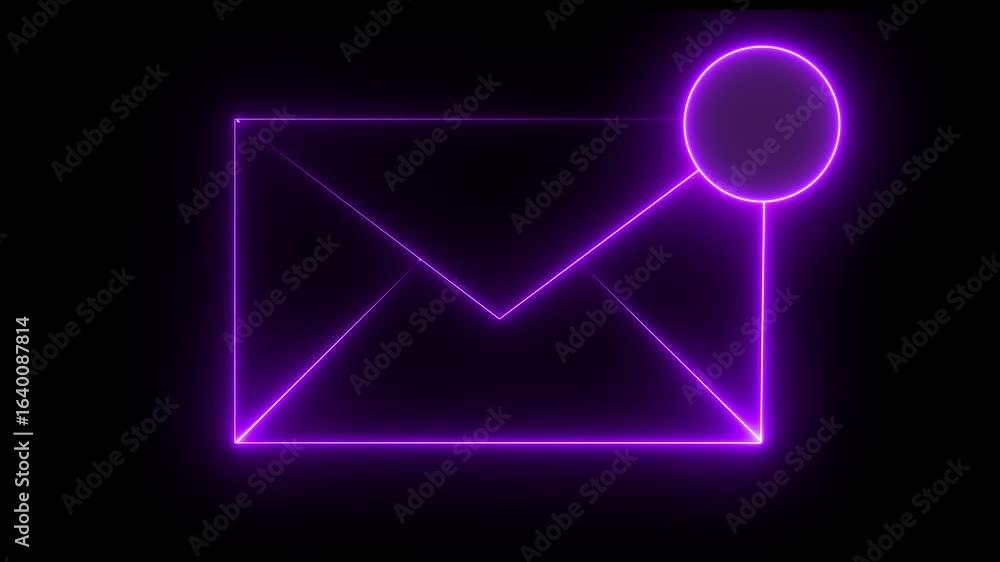 Aufkleber glowing neon blue email box and check mark icon. mail box with check mark. email icon with check sig