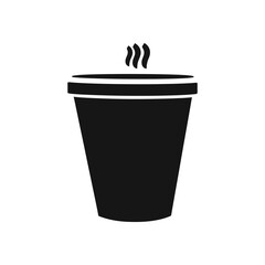 Black silhouette of a hot beverage in a disposable cup icon