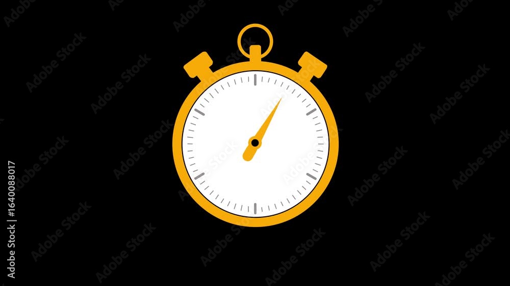 Poster analog stopwatch 60 seconds countdown animation on white screen background stopwatch animation conce