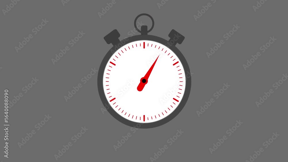 Poster analog stopwatch 60 seconds countdown animation on white screen background stopwatch animation conce