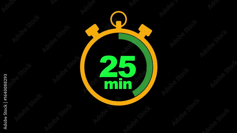 Poster 25 minute stopwatch icon isolated 25 minute timer animation .animation timer 25 minutes - stopwatch 