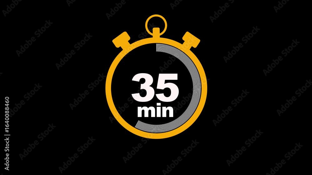 Poster 35 minute stopwatch icon isolated 35 minute timer animation .animation timer 35 minutes - stopwatch 