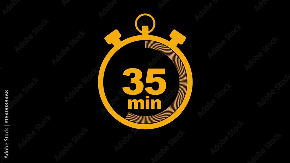 Poster 35 minute stopwatch icon isolated 35 minute timer animation .animation timer 35 minutes - stopwatch 